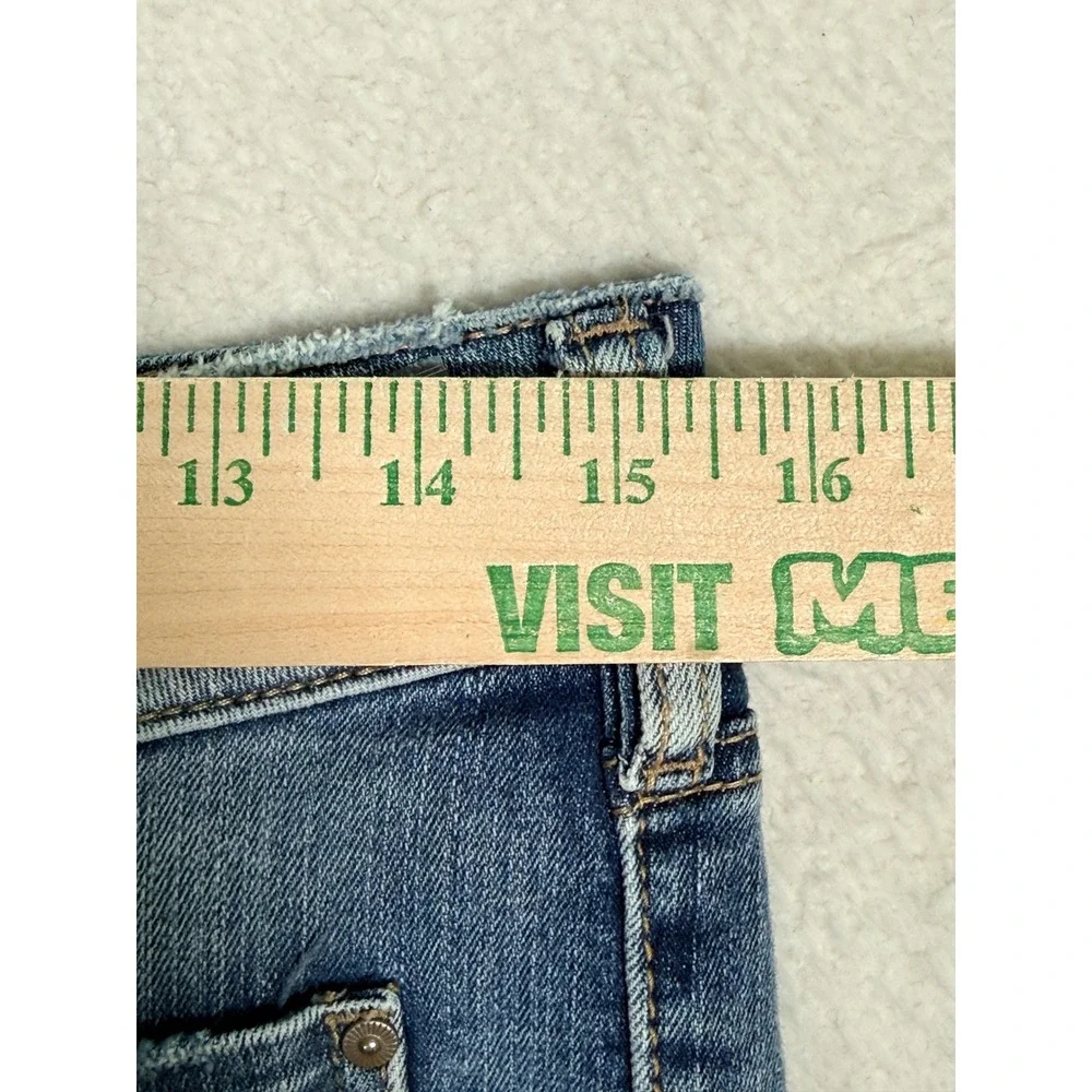 Silver‎ Jeans Co Elyse Skinny Crop Medium Wash Button Fly Raw Hem W27 L25